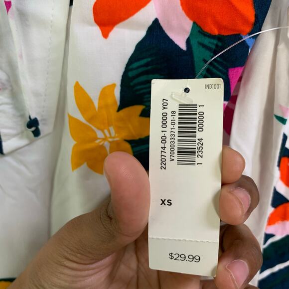 NEW Sleeveless Tie-Neck Shift Dress for Women SZ XS Tropical Floral - Picture 7 of 10